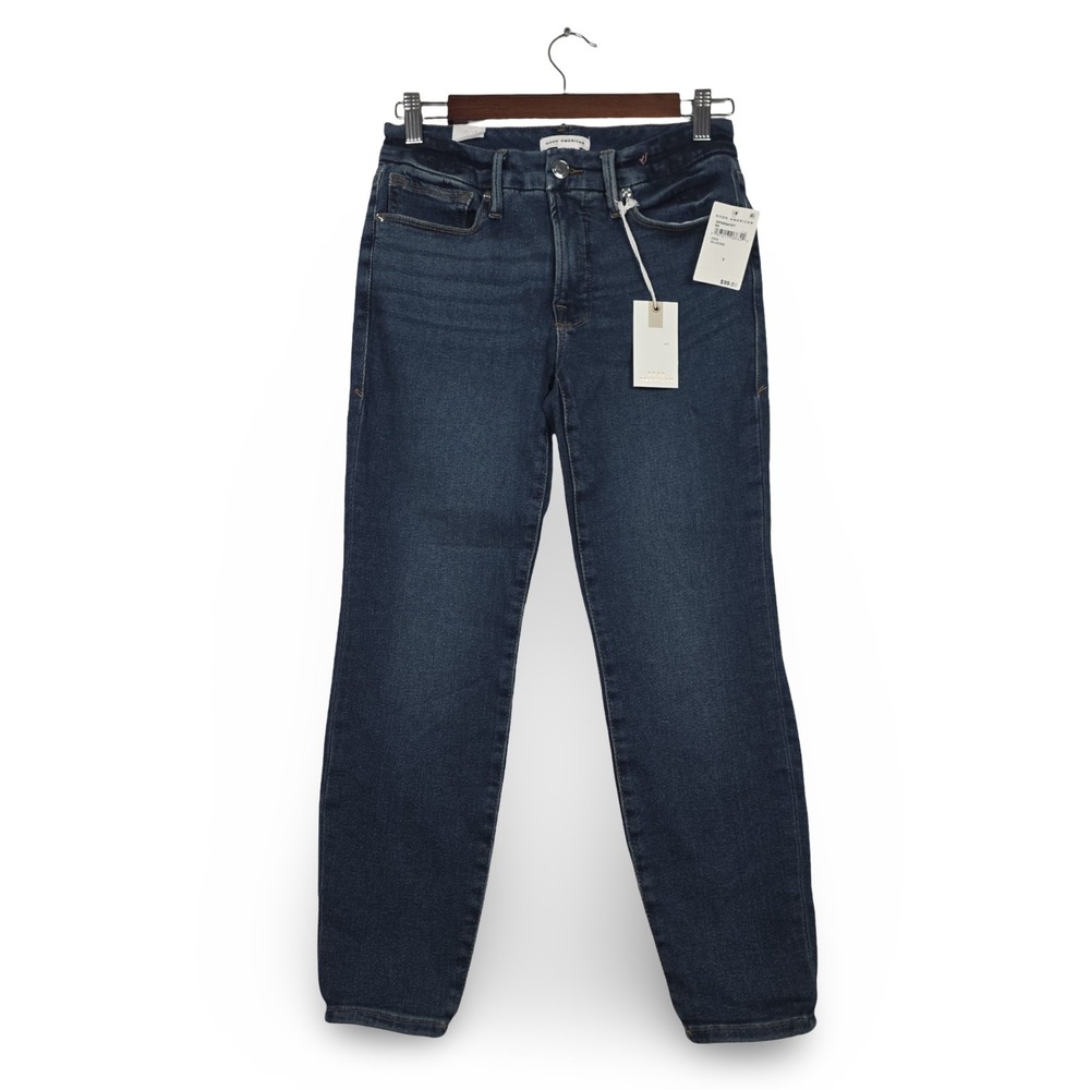 Good American Good Petite Skinny Jeans Size 2 26 Dark Wash Blue GPSK941ET New